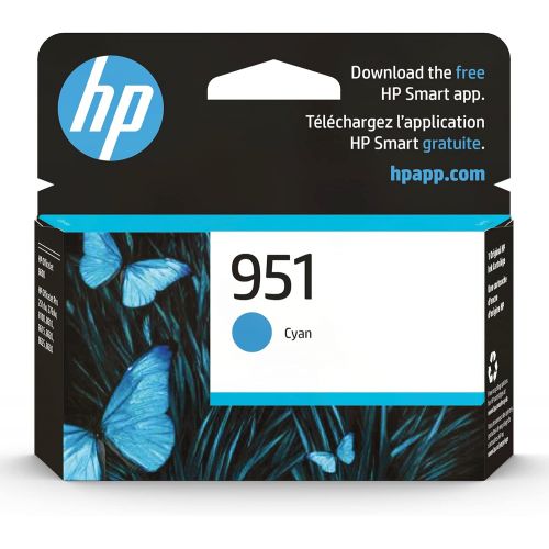 에이치피 Original HP 951 Cyan Ink Cartridge Works with HP OfficeJet 8600, HP OfficeJet Pro 251dw, 276dw, 8100, 8610, 8620, 8630 Series Eligible for Instant Ink CN050AN