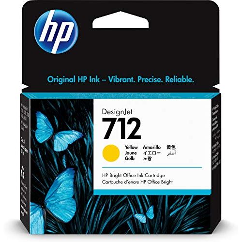 에이치피 HP 712 Yellow 29-ml Genuine Ink Cartridge (3ED69A) for DesignJet T650, T630, T230, T210 & Studio Plotter Printers