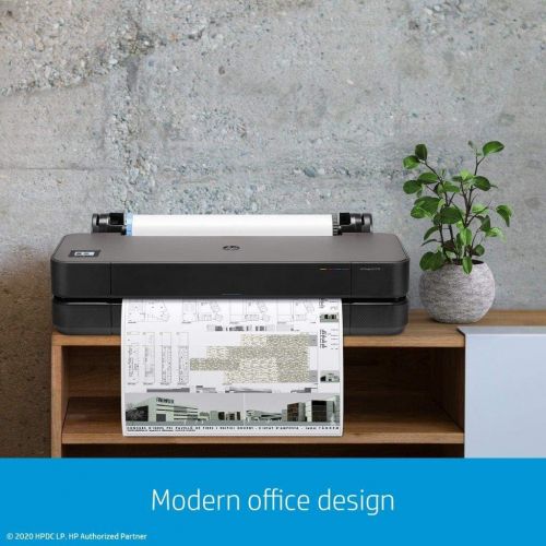 에이치피 HP DesignJet T210 Large Format Compact Wireless Plotter Printer - 24 (8AG32A), with Standard Genuine Ink Cartridges (4 Inks) - Bundle