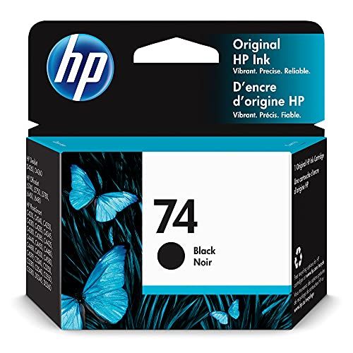 에이치피 Original HP 74 Black Ink Cartridge Works with HP DeskJet D4260, D4360; HP OfficeJet J5700, J6400; HP PhotoSmart C4200, C4300, C4400, C4500, C5200, C5500, D5300 Series CB335WN