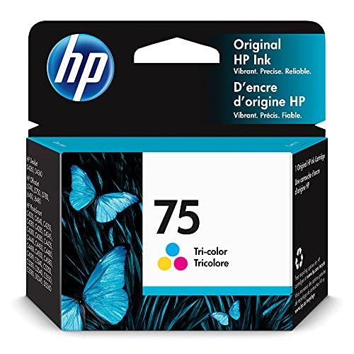 에이치피 Original HP 75 Tri-color Ink Cartridge Works with HP DeskJet D4260, D4360; HP OfficeJet J5700, J6400; HP PhotoSmart C4200, C4300, C4400, C4500, C5200, C5500, D5300 Series CB337WN