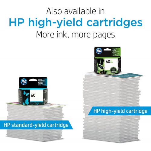 에이치피 Original HP 60 Tri-color Ink Cartridge Works with DeskJet D1660, D2500, D2600, D5560, F2400, F4200, F4400, F4580; ENVY 100, 110, 120; PhotoSmart C4600, C4700, D110a Series CC643WN