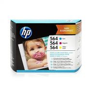 HP 564 3 Ink Cartridges with Assorted Photo Paper Cyan, Magenta, Yellow Works with HP DeskJet 3500 Series, HP OfficeJet 4600 5500 C6300 6500 7500 Series, B8550, D7560, C510, B209,