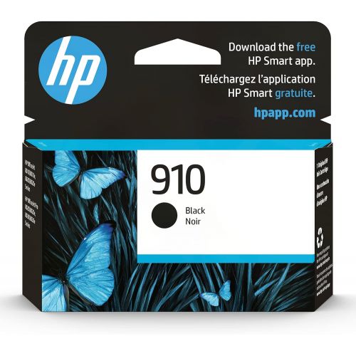 에이치피 Original HP 910 Black Ink Cartridge Works with HP OfficeJet 8010, 8020 Series, HP OfficeJet Pro 8020, 8030 Series Eligible for Instant Ink 3YL61AN