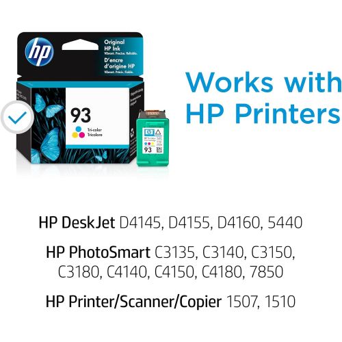 에이치피 Original HP 93 Tri-color Ink Cartridge Works with HP DeskJet D4100, 5440; HP PhotoSmart C3100, C4100, 7850; HP PSC 1500 Series C9361WN