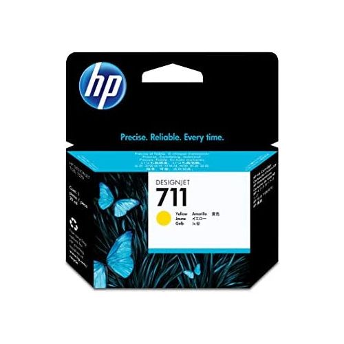 에이치피 HP 711 Yellow 29-ml Genuine Ink Cartridge (CZ132A) for DesignJet T530, T525, T520, T130, T125, T120 & T100 Large Format Plotter Printers