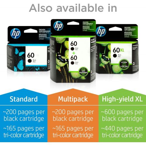 에이치피 HP 60 2 Ink Cartridges Tri-color Works with HP DeskJet D2500 Series, F2430, F4200 Series, F4400 Series, HP ENVY 100, 110, 111, 114, 120, HP Photosmart C4600 Series, C4700 Series, D