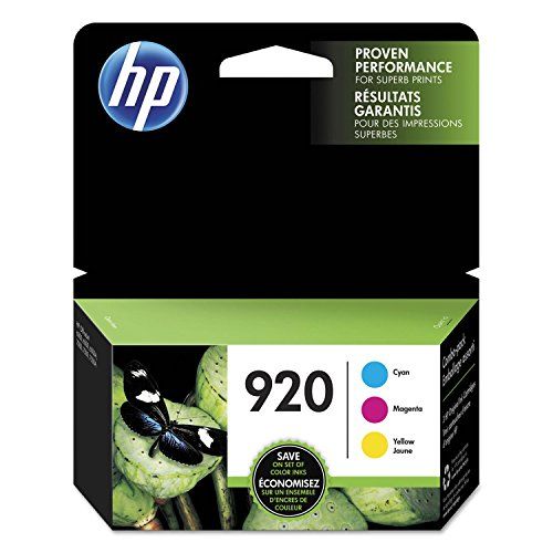 에이치피 HP 920 3 Ink Cartridges Cyan, Magenta, Yellow Works with HP OfficeJet 6000, 6500, 7000, 7500 CH634AN, CH635AN, CH636AN