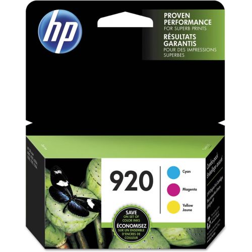 에이치피 HP 920 3 Ink Cartridges Cyan, Magenta, Yellow Works with HP OfficeJet 6000, 6500, 7000, 7500 CH634AN, CH635AN, CH636AN