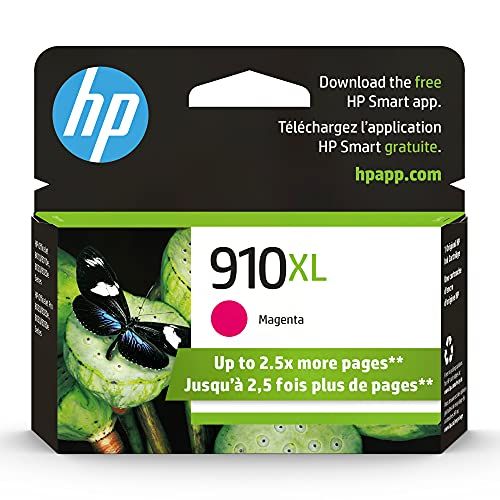 에이치피 Original HP 910XL Magenta High-yield Ink Cartridge Works with HP OfficeJet 8010, 8020 Series, HP OfficeJet Pro 8020, 8030 Series Eligible for Instant Ink 3YL63AN