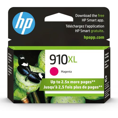 에이치피 Original HP 910XL Magenta High-yield Ink Cartridge Works with HP OfficeJet 8010, 8020 Series, HP OfficeJet Pro 8020, 8030 Series Eligible for Instant Ink 3YL63AN