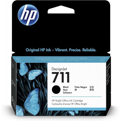 에이치피 HP 711 Black 38-ml Genuine Ink Cartridge (CZ129A) for DesignJet T530, T525, T520, T130, T125, T120 & T100 Large Format Plotter Printers
