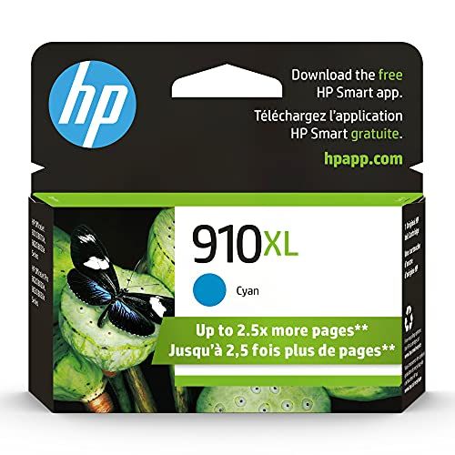 에이치피 Original HP 910XL Cyan High-yield Ink Cartridge Works with HP OfficeJet 8010, 8020 Series, HP OfficeJet Pro 8020, 8030 Series Eligible for Instant Ink 3YL62AN