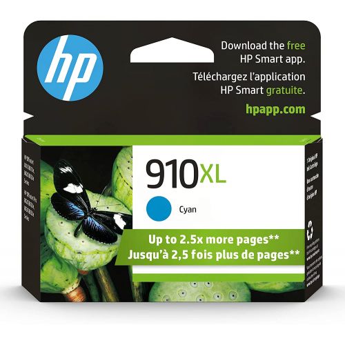 에이치피 Original HP 910XL Cyan High-yield Ink Cartridge Works with HP OfficeJet 8010, 8020 Series, HP OfficeJet Pro 8020, 8030 Series Eligible for Instant Ink 3YL62AN