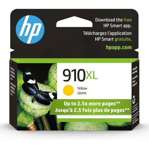 에이치피 Original HP 910XL Yellow High-yield Ink Cartridge Works with HP OfficeJet 8010, 8020 Series, HP OfficeJet Pro 8020, 8030 Series Eligible for Instant Ink 3YL64AN