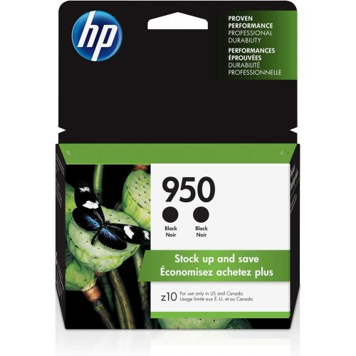 에이치피 HP 950 2 Ink Cartridges Black Works with HP OfficeJet Pro 251dw, 276dw, 8100, 8600 Series CN049AN