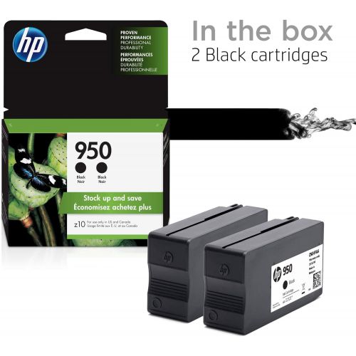 에이치피 HP 950 2 Ink Cartridges Black Works with HP OfficeJet Pro 251dw, 276dw, 8100, 8600 Series CN049AN