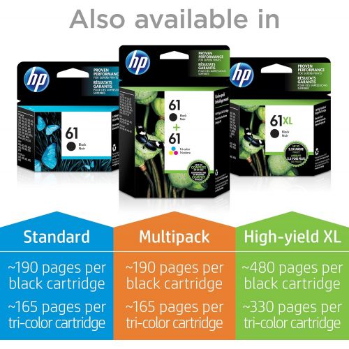 에이치피 HP 61 2 Ink Cartridges Tri-color Works with HP DeskJet 1000 1500 2050 2500 3000 3500 Series, HP ENVY 4500 5500 Series, HP OfficeJet 2600 4600 Series CH562WN