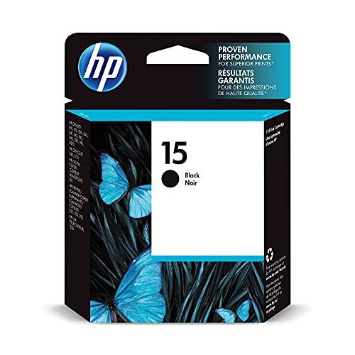 에이치피 Original HP 15 Black Ink Cartridge Works with HP DeskJet 810, 825, 840, 920, 940, 3820; HP OfficeJet V40, 5110; HP PSC 500, 750, 950; HP Fax 1230 Series C6615DN