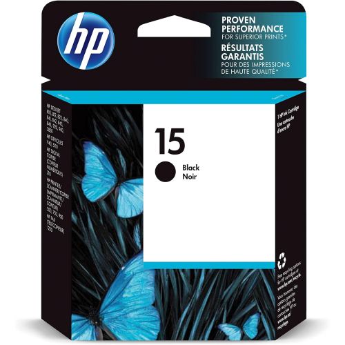 에이치피 Original HP 15 Black Ink Cartridge Works with HP DeskJet 810, 825, 840, 920, 940, 3820; HP OfficeJet V40, 5110; HP PSC 500, 750, 950; HP Fax 1230 Series C6615DN