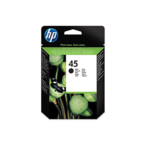 에이치피 Original HP 45 Black Ink Cartridge Works with select HP DeskJet, DesignJet, OfficeJet, OfficeJet Pro, PhotoSmart, Color Copier, Fax Series 51645A