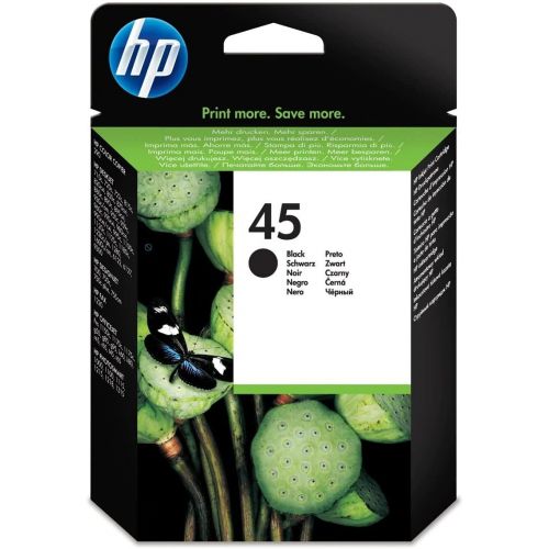 에이치피 Original HP 45 Black Ink Cartridge Works with select HP DeskJet, DesignJet, OfficeJet, OfficeJet Pro, PhotoSmart, Color Copier, Fax Series 51645A