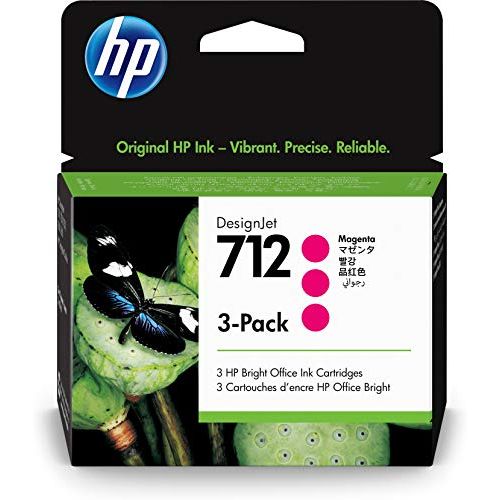 에이치피 HP 712 Magenta 29-ml 3-Pack Genuine Ink Cartridges (3ED78A) for DesignJet T650, T630, T230, T210 & Studio Plotter Printers