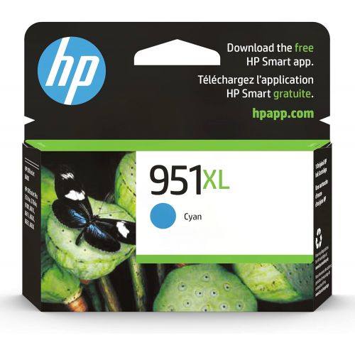 에이치피 Original HP 951XL Cyan High-yield Ink Cartridge Works with HP OfficeJet 8600, HP OfficeJet Pro 251dw, 276dw, 8100, 8610, 8620, 8630 Series Eligible for Instant Ink CN046AN