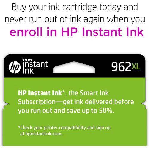 에이치피 Original HP 962XL Cyan High-yield Ink Cartridge Works with HP OfficeJet 9010 Series, HP OfficeJet Pro 9010, 9020 Series Eligible for Instant Ink 3JA00AN