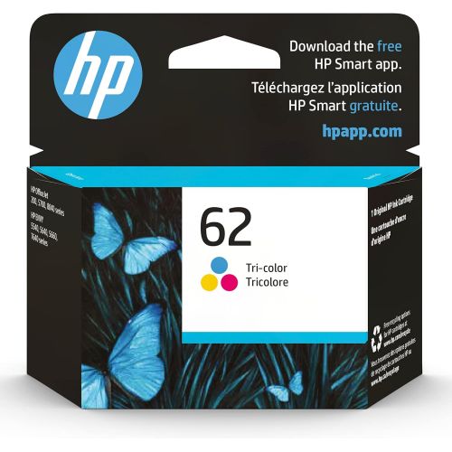 에이치피 Original HP 62 Tri-color Ink Cartridge Works with HP ENVY 5540, 5640, 5660, 7640 Series, HP OfficeJet 5740, 8040 Series, HP OfficeJet Mobile 200, 250 Series Eligible for Instant In
