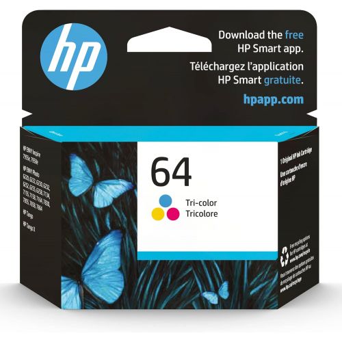 에이치피 Original HP 64 Tri-color Ink Cartridge Works with HP ENVY Inspire 7950e; ENVY Photo 6200, 7100, 7800; Tango Series Eligible for Instant Ink N9J89AN