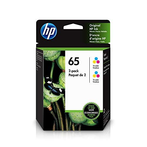 에이치피 HP 65 2 Ink Cartridges Tri-color Works with HP DeskJet 2600 Series, 3700 Series, HP ENVY 5000 Series, HP AMP 100, 120, 125, 130 6ZA56AN