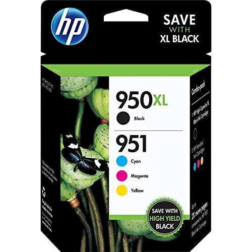 에이치피 Hp 951 / 950Xl (C2p01fn) Ink Cartridges (Cyan Magenta Yellow Black) 4-Pack In Retail Packaging