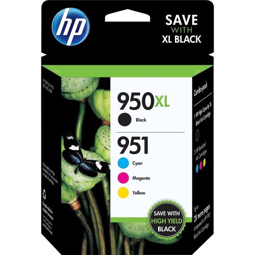 에이치피 Hp 951 / 950Xl (C2p01fn) Ink Cartridges (Cyan Magenta Yellow Black) 4-Pack In Retail Packaging