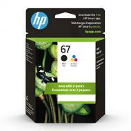 Original HP 67 Black/Tri-color Ink Cartridges (2-pack) Works with HP DeskJet 1255, 2700, 4100 Series, HP ENVY 6000, 6400 Series Eligible for Instant Ink 3YP29AN