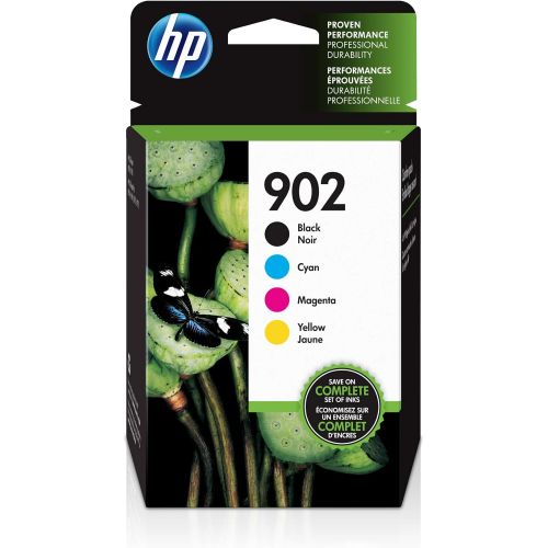 에이치피 HP 902 4 Ink Cartridges Black, Cyan, Magenta, Yellow Works with HP OfficeJet 6900 Series, HP OfficeJet Pro 6900 Series T6L98AN, T6L86AN, T6L90AN, T6L94AN