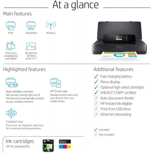 에이치피 HP OfficeJet 200 Portable Printer with Wireless & Mobile Printing (CZ993A)