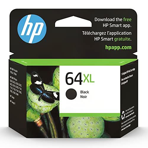 에이치피 Original HP 64XL Black High-yield Ink Cartridge Works with HP ENVY Inspire 7950e; ENVY Photo 6200, 7100, 7800; Tango Series Eligible for Instant Ink N9J92AN