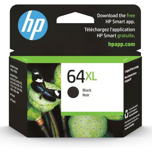 에이치피 Original HP 64XL Black High-yield Ink Cartridge Works with HP ENVY Inspire 7950e; ENVY Photo 6200, 7100, 7800; Tango Series Eligible for Instant Ink N9J92AN