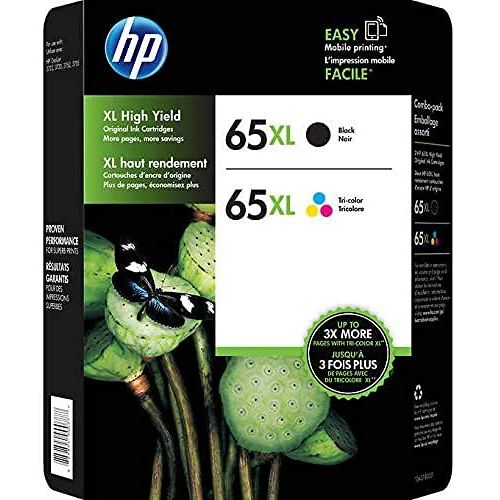 에이치피 HP 65XL High-Yield Original Ink Cartridge, Black/Tri-Color Combo