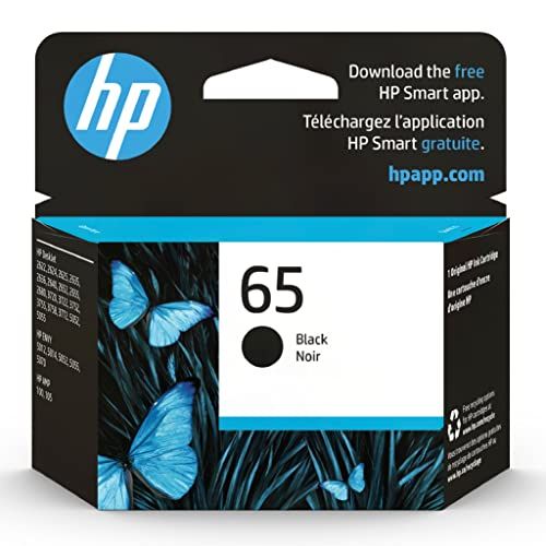 에이치피 Original HP 65 Black Ink Cartridge Works with HP AMP 100 Series, HP DeskJet 2600, 3700 Series, HP ENVY 5000 Series Eligible for Instant Ink N9K02AN