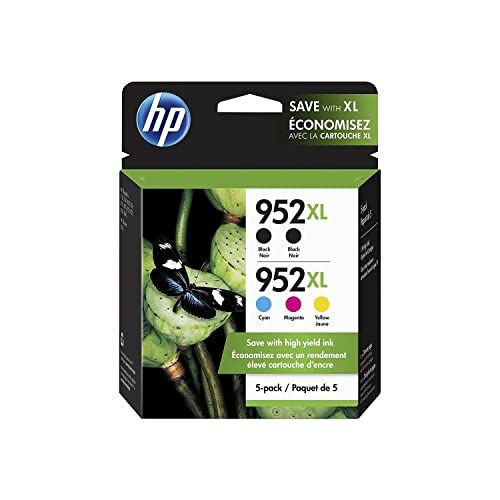 에이치피 HP 952Xl / 952Xl (6Za00an) Ink Cartridges (Cyan Magenta Yellow Black) 5-Pack in Retail Packaging