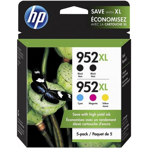 에이치피 HP 952Xl / 952Xl (6Za00an) Ink Cartridges (Cyan Magenta Yellow Black) 5-Pack in Retail Packaging