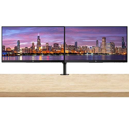 에이치피 HP Z23n G2 23 Inch FHD 1080p IPS LED Business Monitor (1JS06A8#ABA) 2-Pack Bundle with HDMI, DisplayPort, VGA, USB Ports, and Dual Monitor Desk Mount Stand with Clamp