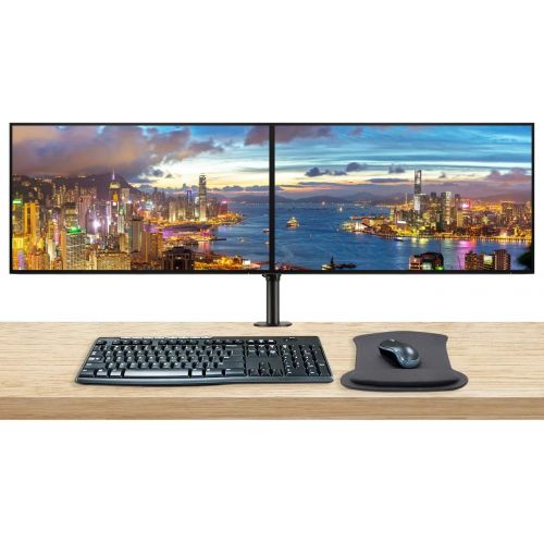 에이치피 HP Z27u G3 27 Inch 2560 x 1440 QHD IPS LED-Backlit 2-Pack Monitor Bundle with Blue Light Filter, HDMI, DisplayPort, USB Type-C, MK270 Wireless Keyboard and Mouse, Gel Mouse Pad, Du