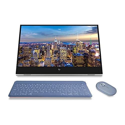 에이치피 HP EliteDisplay E14 G4 FHD (1920 x 1080) Portable Monitor Travel Variation with 2 USB Type-C, Keys to Go Keyboard, Pebble Bluetooth Mouse Compatible with iPhone, iPad, and MacBook