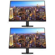 HP P27v G4 27 Inch IPS LED Backlit Monitor 2-Pack Bundle with FHD 1920 x 1080, Blue Light Filter, HDMI, VGA