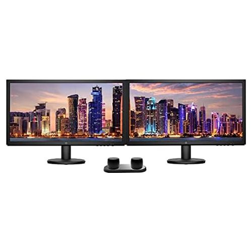 에이치피 HP V24 FHD 1920x1080 Monitor 2 Pack Bundle with HDMI, FreeSync, Low Blue Light, and 2 Bluetooth Speakers for Professional Sound, Built-in Microphone and Remote Shutter for Photos