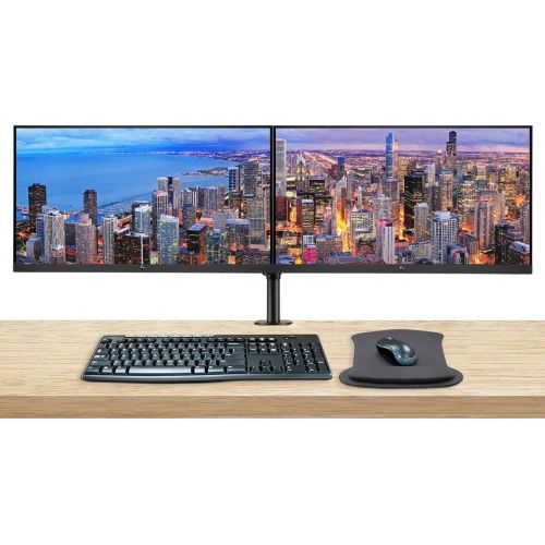 에이치피 HP EliteDisplay E24 G4 24in 1920 x 1080 FHD IPS LED-Backlit 2-Pack Monitor Bundle with Blue Light Filter, HDMI, VGA, DisplayPort, MK270 Wireless Keyboard and Mouse, Gel Mouse Pad,