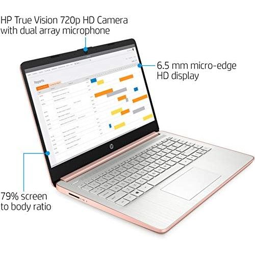 에이치피 2020 HP 14 inch HD Laptop, Intel Celeron N4020 up to 2.8 GHz, 4GB DDR4, 64GB eMMC Storage, WiFi 5, Webcam, HDMI, Windows 10 S /Legendary Accessories (Google Classroom or Zoom Compa